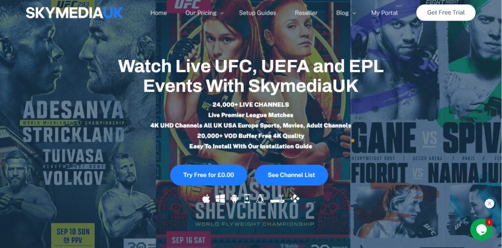 Watch UFC and UEFA live with skymediauk